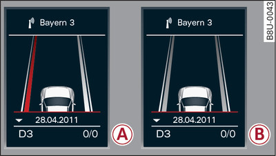 Instrumentenpaneel: Weergave Active lane assist